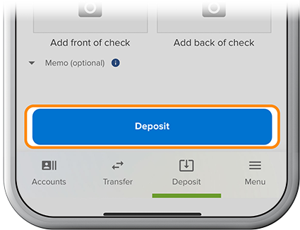 Make a mobile deposit step 3