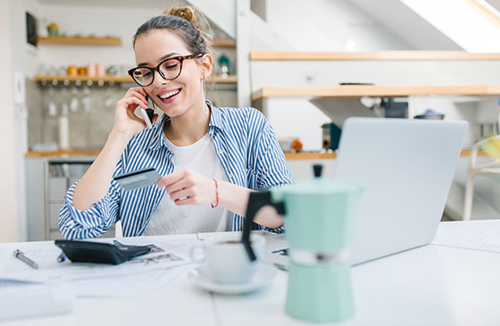 Business owner on the phone making an order 