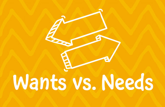 Wants vs needs graphic