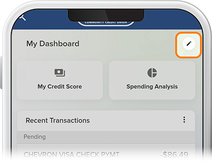 Customize Your Dashboard in the SELCO community credit union step 4. 