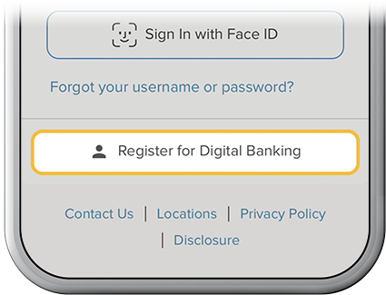 Register for digital banking with SELCO community credit union step 1