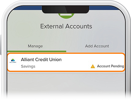 Verify Test Deposits at External Institution with the SELCO community credit union app step 2